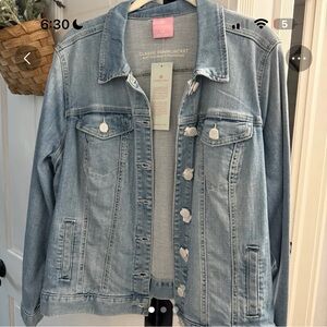 Laurie Felt Light Wash Denim Jacket NWT